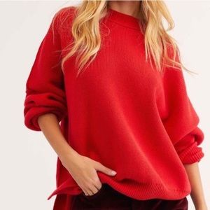Free People Easy Street Sweater Red